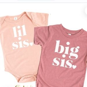 Lil sister and big sister Tshirt and Onesies for 👶